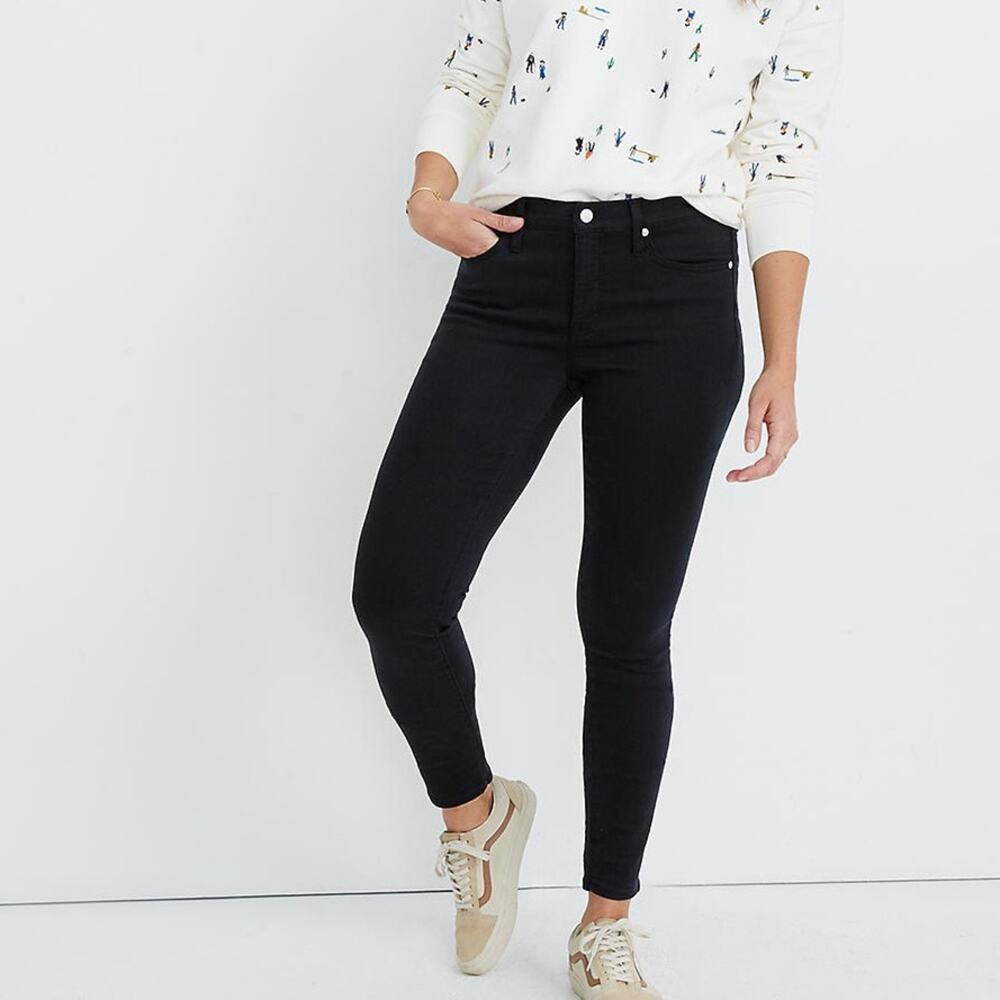Madewell 9" High-Rise Skinny Jeans Lunar Wash Black Size 24